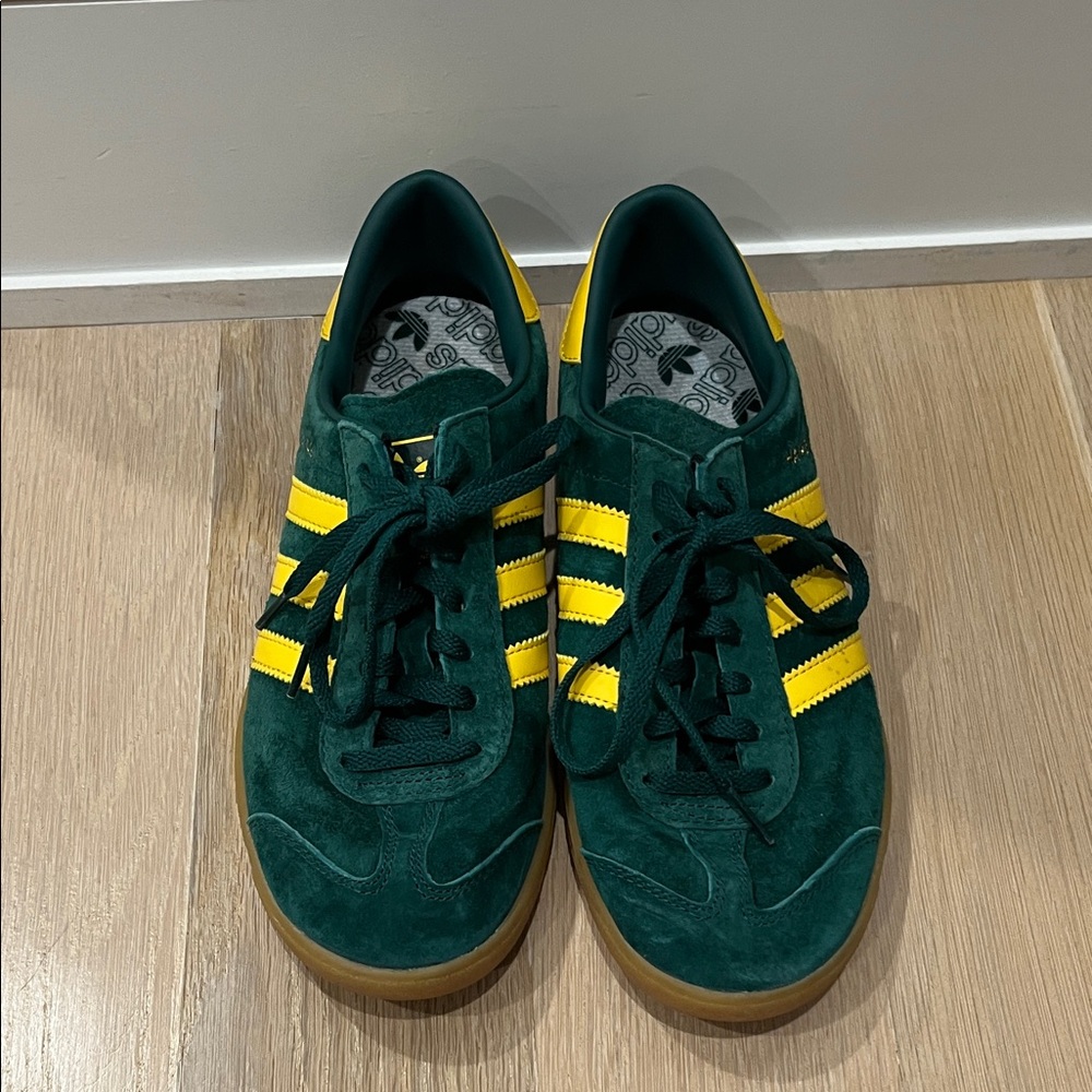 Adidas Forest Green and Yellow Men's Sneakers